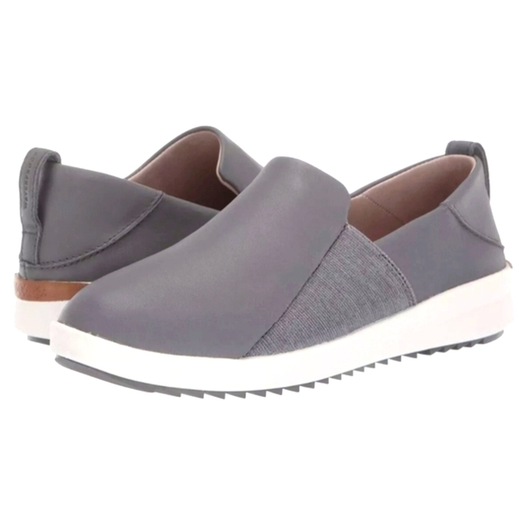 OluKai Malua Slip On Waterproof Leather Sneaker Grey Women's 8.5 - Picture 1 of 14